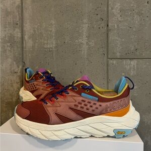 Hoka Red and Yellow Athletic Shoes